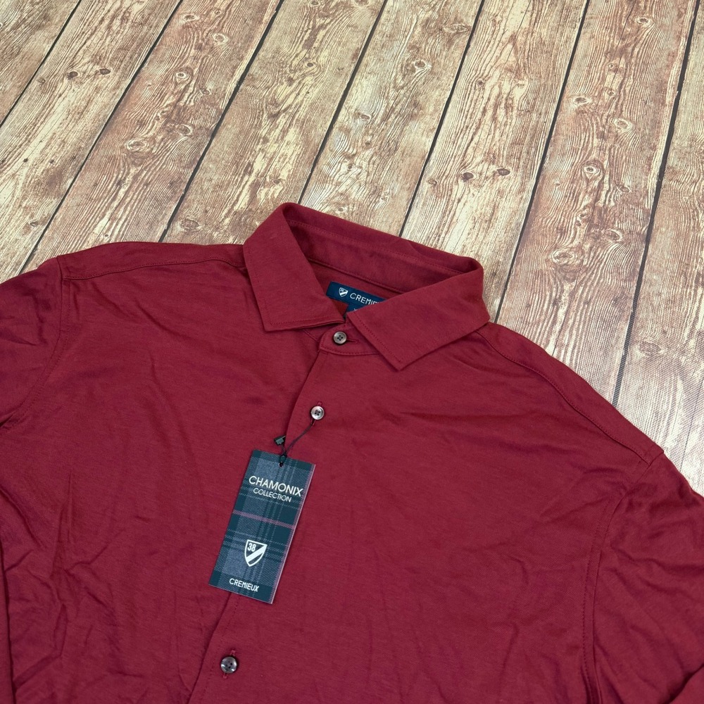 Cremieux Chamonix Collection Button Up Shirt Mens Extra Large Burgundy Cotton
